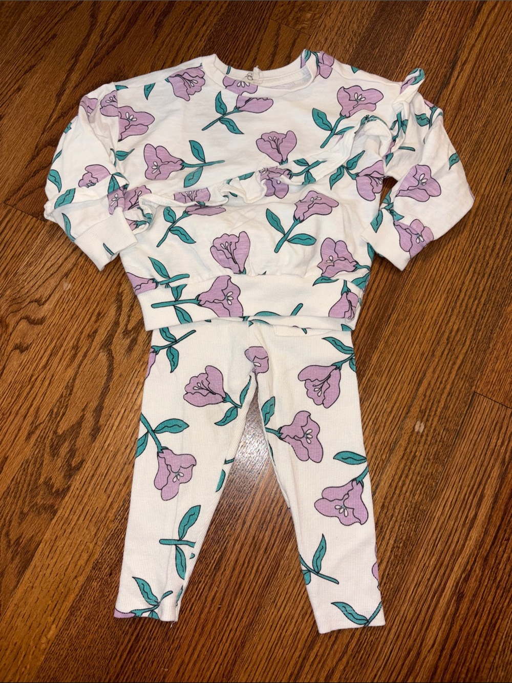 Jessica Simpson Floral Ruffle Sweatshirt and Leggings Set 2T